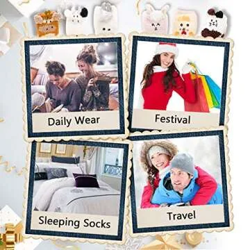 Cozy LANLEO Giraffe Fuzzy Socks for Women