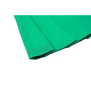 Hoerev Women Girls Short High Waist Pleated Skater Tennis Skirt, Green, US 8