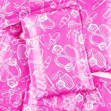Fuxury Pink Rose Bubble Mailers 4x8" - Stylish Secure Shipping