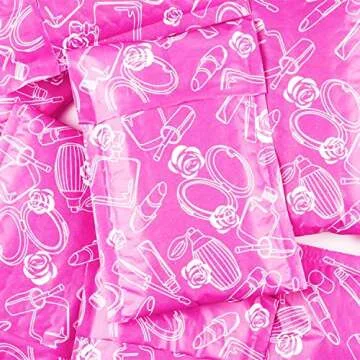 Fuxury Pink Rose Bubble Mailers 4x8" - Stylish Secure Shipping