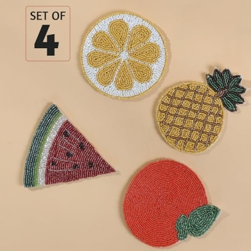 Stylish Handmade Folkulture Coasters for Drinks Set of 4