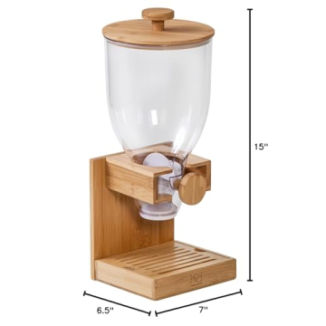 Honey Can Do Bamboo Cereal Dispenser Perfect for Kids