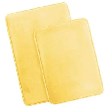 Clara Clark 2 Piece Bathroom Rugs Bath Mat Set, Velvet Memory Foam Bath Mats for Bathroom - Non-Slip, PVC Backing Bath Rugs, Washable Bathroom Rug Mats - Dries Quickly, Bathroom Rug Set - Yellow