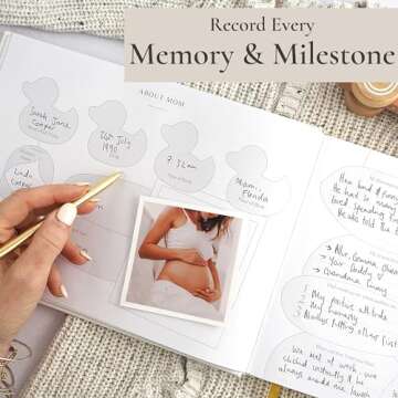 Pregnancy Journal & Memory Book - Great First Time Mom & Baby Gift - Keepsake Pregnancy Book & Journals - 40 Weekly Calendars Milestone Journey - For Ultrasound Photos & Tracking