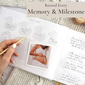 Pregnancy Journal & Memory Book - Great First Time Mom & Baby Gift - Keepsake Pregnancy Book & Journals - 40 Weekly Calendars Milestone Journey - For Ultrasound Photos & Tracking