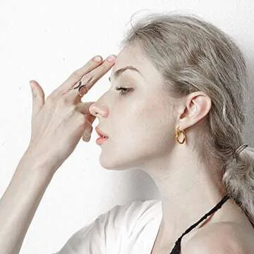 Stainless Steel Hypoallergenic Knoted Wave Small Hoop Cocktail Party Earrings (Gold)