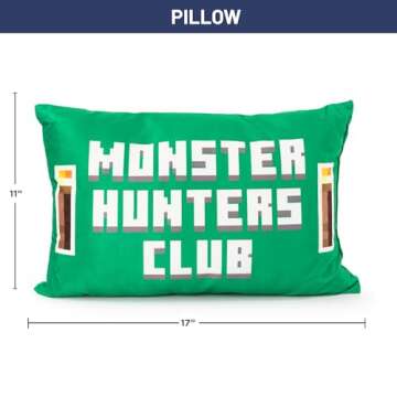 Minecraft Creeper 3 Piece Sleepover Set - Cozy & Warm Slumber Bag with Pillow & Eye Mask (Official Minecraft Product)