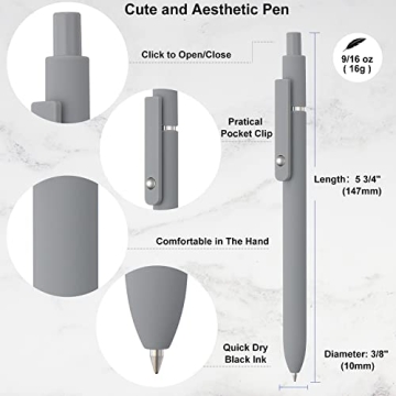 LINFANC 12 Pack Cute Gel Pens - Smooth Writing Aesthetic Supplies