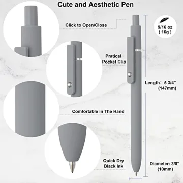 LINFANC 12 Pack Cute Gel Pens - Smooth Writing Aesthetic Supplies