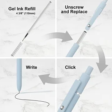 LINFANC 12 Pack Cute Gel Pens - Smooth Writing Aesthetic Supplies