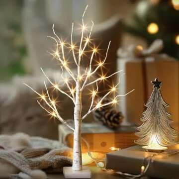 EAMBRITE Prelit Birch Tree with 24 LED Lights
