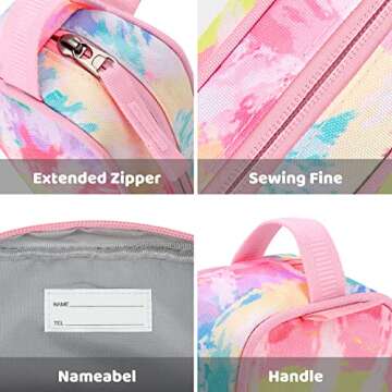 Choco Mocha Rainbow Pencil Pouch for Kids Toddler Girls, Soft Zipper Small Pencil Case for Little Girls, Kids Pencil Bag for Girls, Pink