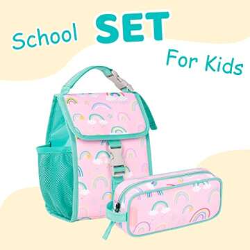 Choco Mocha Rainbow Pencil Pouch for Kids Toddler Girls, Soft Zipper Small Pencil Case for Little Girls, Kids Pencil Bag for Girls, Pink