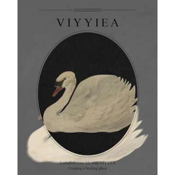 VIYYIEA Gold Framed Wall Art Canvas Print Home Decor Wall Decorations Grace Swan Art Painting Pictures Rustic Bathroom Wall Decor Farmhouse Easter Decor for Living Room Bedroom Kitchen Office 13x16in