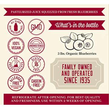 Lakewood Organic BLUEBERRY Juice - 32 Fl Oz - 6 Pack