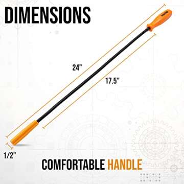 24” Flexible Magnetic Grabber Pickup Tool for Easy Retrieval