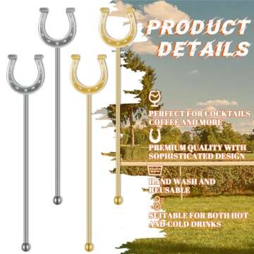 Sunnychicc Horseshoe Drink Stirrers - 30 Pcs of Fun