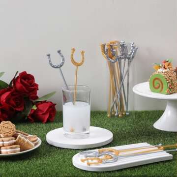 Sunnychicc Horseshoe Drink Stirrers - 30 Pcs of Fun