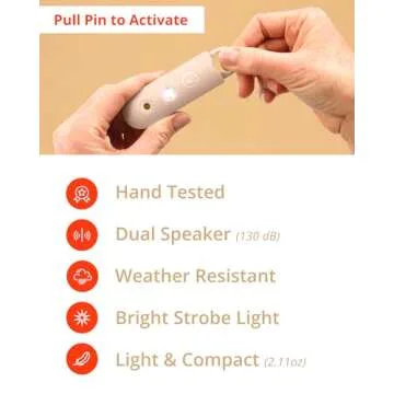 Vantamo Personal Alarm for Women - Extra Loud Double Speakers, First with Low Battery Notice with Strobe Light, Rechargeable - Safety Alarm Keychain