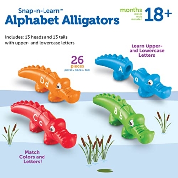 Snap-n-Learn Alphabet Alligators for Toddlers Tube Toy