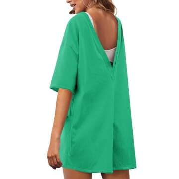 RIATOUR Women's Reversible Hot Shot Tee Romper with Pockets
