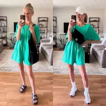 RIATOUR Women's Reversible Hot Shot Tee Romper with Pockets