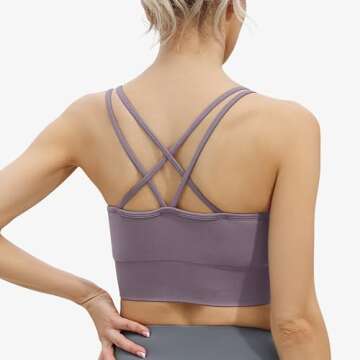 WANAYOU Cross Back Sports Bras for Women - Medium Support, 3 Pack