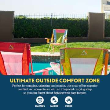 GCI Outdoor Comfort Pro Rocker Camping Chair | Portable Folding Rocking Chair with Durable Armrests & Drink Holder — Sweet Tea