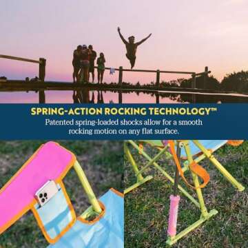 GCI Outdoor Comfort Pro Rocker Camping Chair | Portable Folding Rocking Chair with Durable Armrests & Drink Holder — Sweet Tea