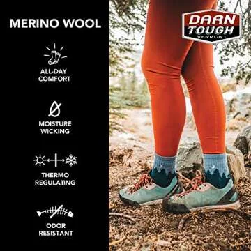 Darn Tough Women's Treeline Micro Crew Midweight with Cushion Hiking Sock (Style 1971) - Blue, Large