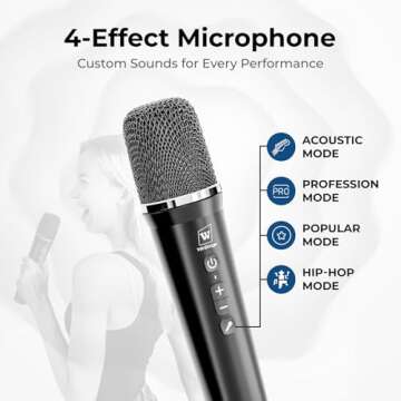 Wireless 70W Voice Amplifier and Portable Speaker with Microphone, Bluetooth 5.3 PA System, Karaoke Machine - Supports Guitar, Headphone, Live - for Teachers, Speakers, Singing, Parties - S100