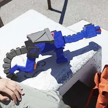 Nerf Ender Dragon Blaster, 4-Dart Internal Clip, 12 Foam Darts, Inspired by Minecraft Mob