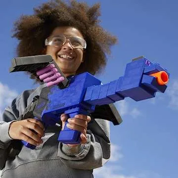 Nerf Ender Dragon Blaster, 4-Dart Internal Clip, 12 Foam Darts, Inspired by Minecraft Mob