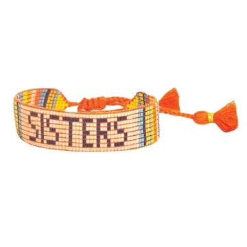 INK + ALLOY Beaded Boho Bracelets, Gabby Word Bracelet, Sliding Knot Wristband Adjustable Friendship...