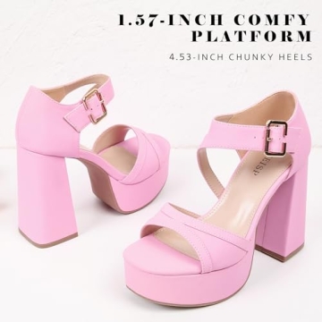 Stylish WSKEISP Platform Chunky Heels for Women