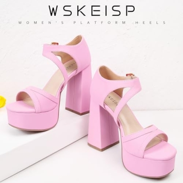 Stylish WSKEISP Platform Chunky Heels for Women