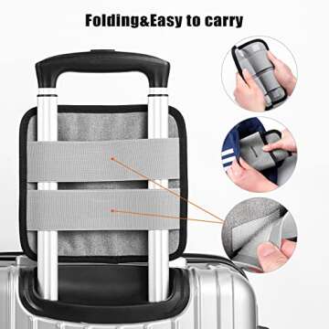 HOOMTREE Luggage Cup Holder Travel Cup Holder for Suitcase Travel Drink Caddy Bag Attachment Travel Essentials for Ticket ID Passports Grey