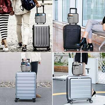 HOOMTREE Luggage Cup Holder Travel Cup Holder for Suitcase Travel Drink Caddy Bag Attachment Travel Essentials for Ticket ID Passports Grey