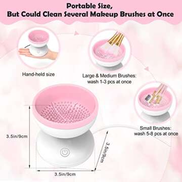 Electric Makeup Brush Cleaner with Drying Rack, Luxiv 2 In 1 Wash&Dry Makeup Brush Cleaner Machine F...