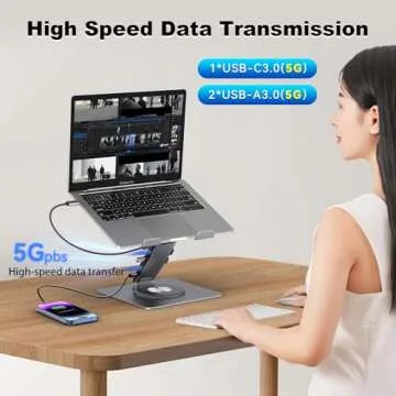 Universal 4K HDMI USB-C Laptop Docking Station Stand