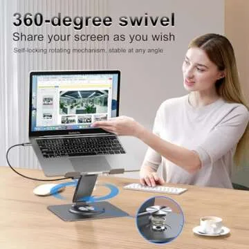 Universal 4K HDMI USB-C Laptop Docking Station Stand