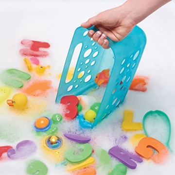 mDesign Hanging Bath Toy Organizer Quick Dry Aqua Blue