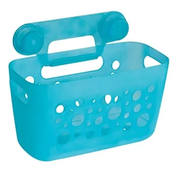 mDesign Hanging Bath Toy Organizer Quick Dry Aqua Blue