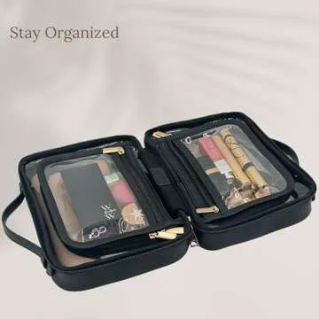 JAZD Clear Makeup Bag - Large Capacity Travel Organizer
