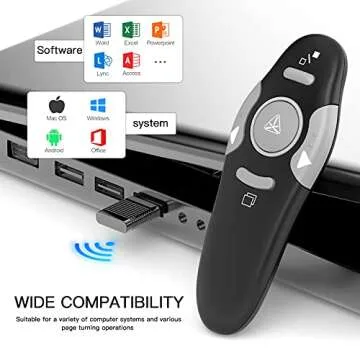 QUI Presentation Clicker Wireless Presenter Remote Clicker for PowerPoint Presentation Remote, PPT P...