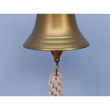 Antique Brass Hanging Ship's Bell 6" - Nautical Decor