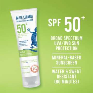 BLUE LIZARD Kids Sunscreen Lotion SPF 50+ 5oz Tube, cream