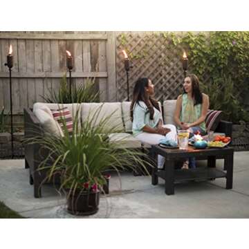 TIKI Cabos Metal Torch – 65-Inch Bronze Outdoor Torch for Patio, Garden, and Lawn, Includes Long-Lasting Wick and Snuffer, Weather-Resistant Decorative TIKI Torch for Backyard and Landscaping