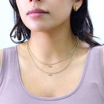 Nuragold 10K Gold Box Chain Necklace for All Occasions