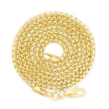 Nuragold 10K Gold Box Chain Necklace for All Occasions